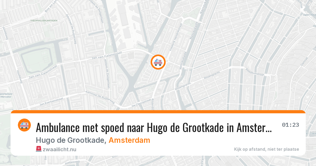 Ambulance met spoed naar Hugo de Grootkade in Amsterdam — 6 jun 2026