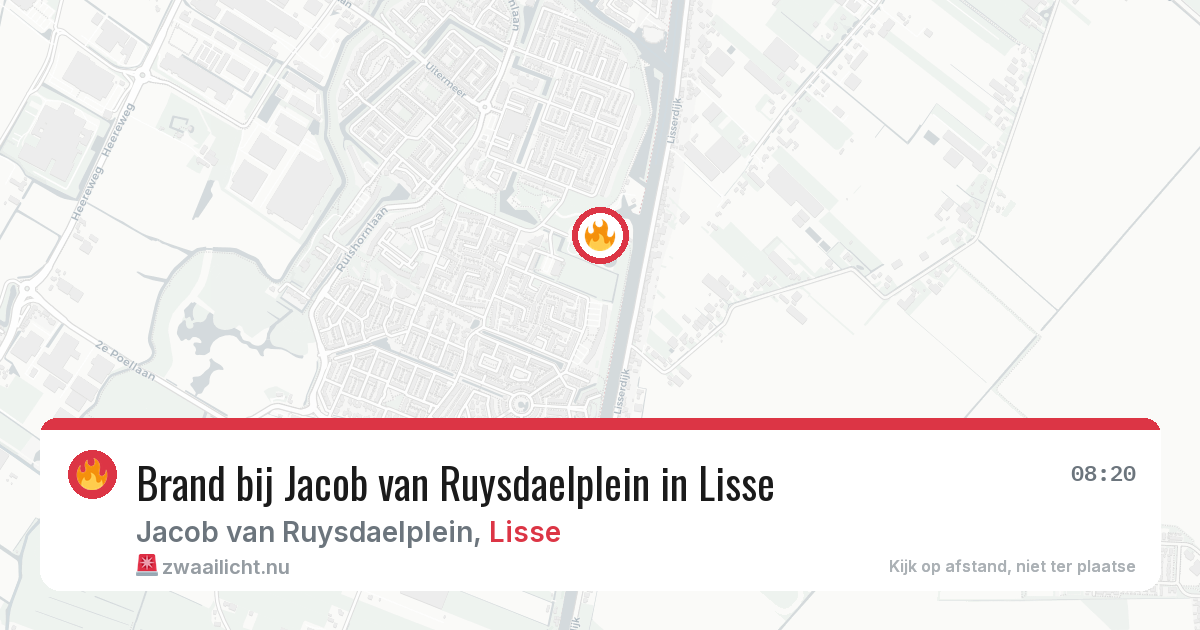 Brand bij Jacob van Ruysdaelplein in Lisse — 3 mrt 2026