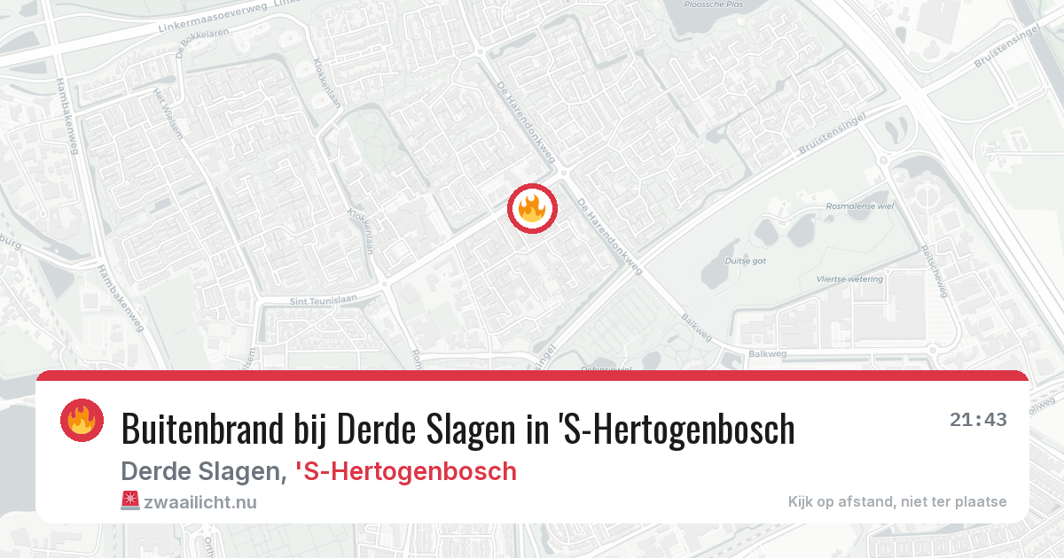 Buitenbrand bij Derde Slagen in 'S-Hertogenbosch — 28 mei 2026