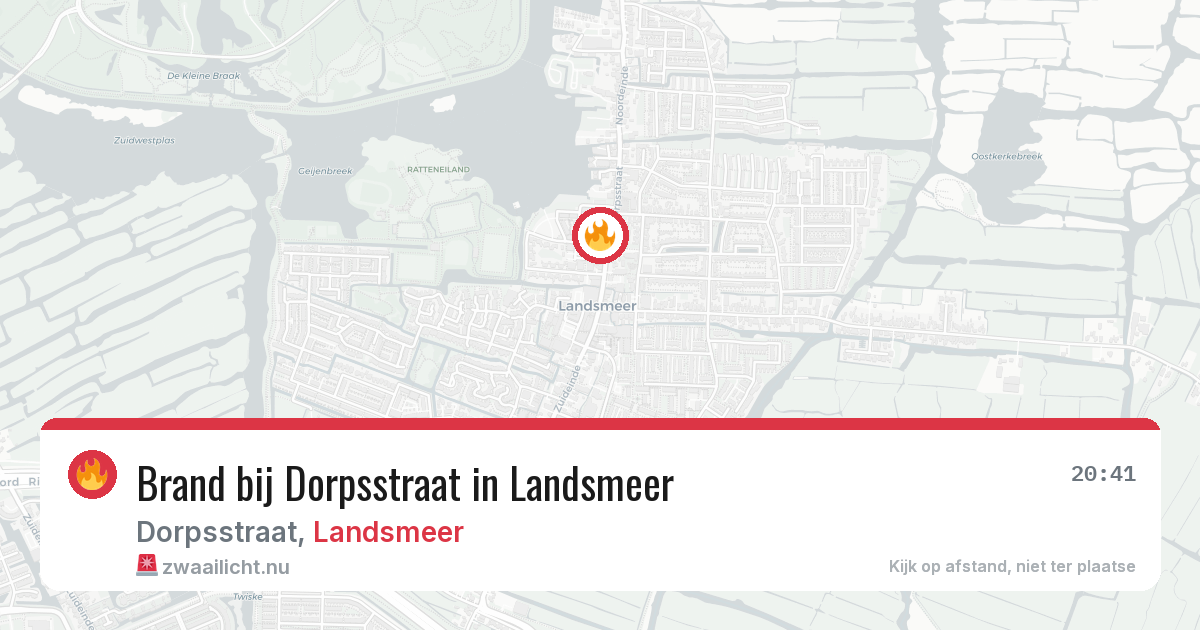 Brand bij Dorpsstraat in Landsmeer — 28 mei 2026