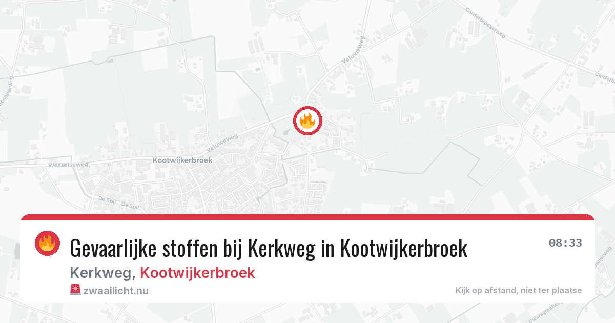Gevaarlijke stoffen bij Kerkweg in Kootwijkerbroek — 15 jul 2026