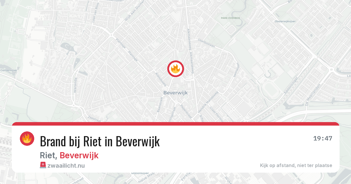 Brand bij Riet in Beverwijk — 9 jul 2026