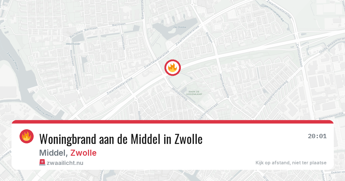 Woningbrand aan de Middel in Zwolle — 16 mei 2026