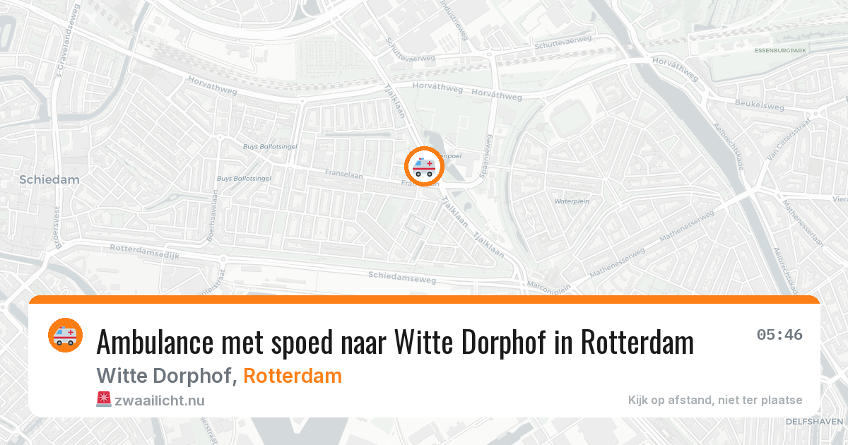 Ambulance met spoed naar Witte Dorphof in Rotterdam — 26 jul 2026