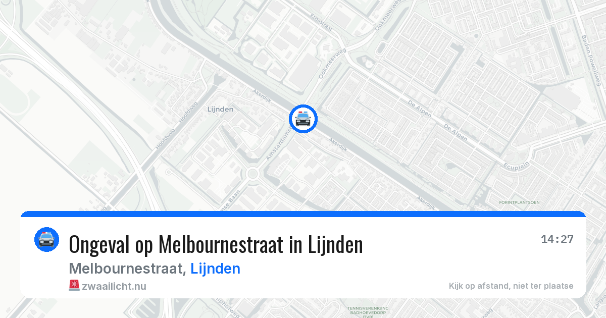 Ongeval op Melbournestraat in Lijnden — 4 mei 2026