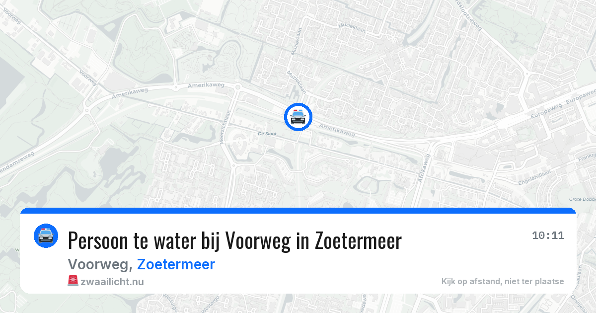 Persoon te water bij Voorweg in Zoetermeer — 27 jul 2026