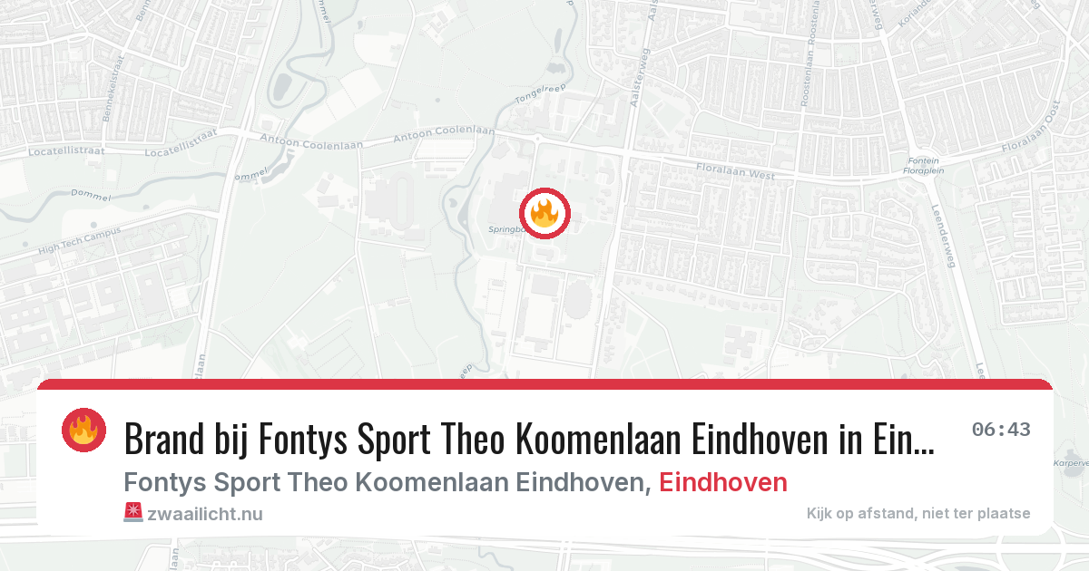 Brand bij Fontys Sport Theo Koomenlaan Eindhoven in Eindhoven — 27 mei 2026