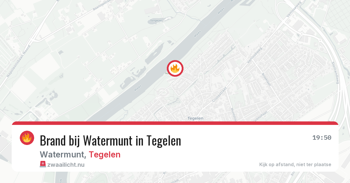Brand bij Watermunt in Tegelen — 17 jul 2026