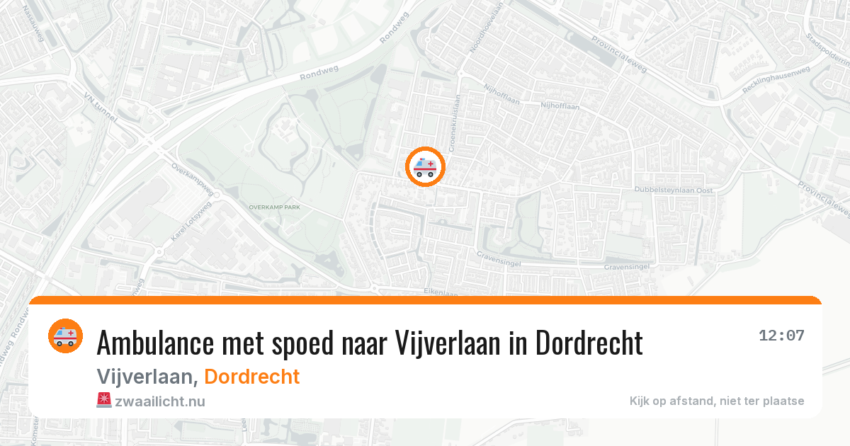 Ambulance met spoed naar Vijverlaan in Dordrecht — 20 jul 2026