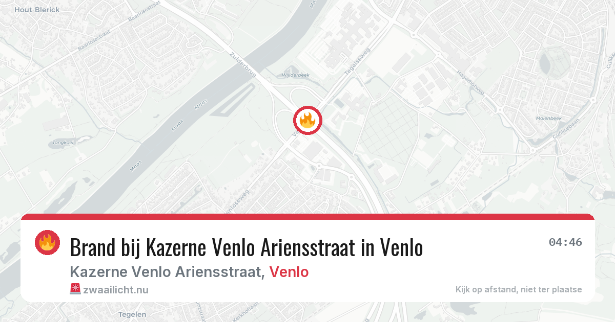 Brand bij Kazerne Venlo Ariensstraat in Venlo — 9 mei 2026