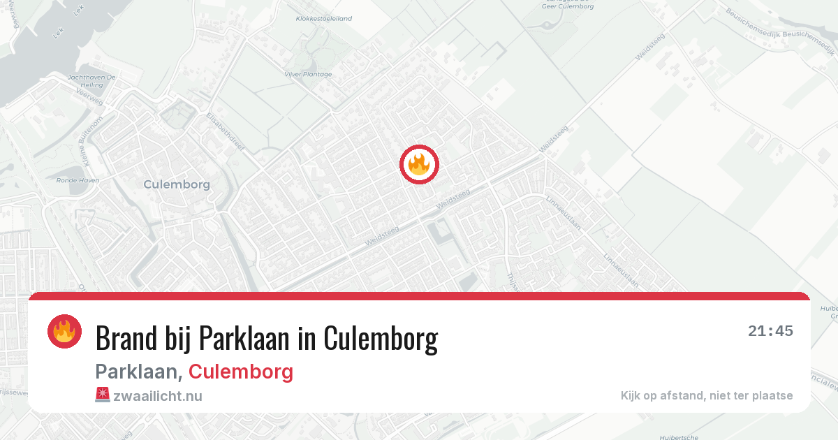 Brand bij Parklaan in Culemborg — 15 mrt 2026