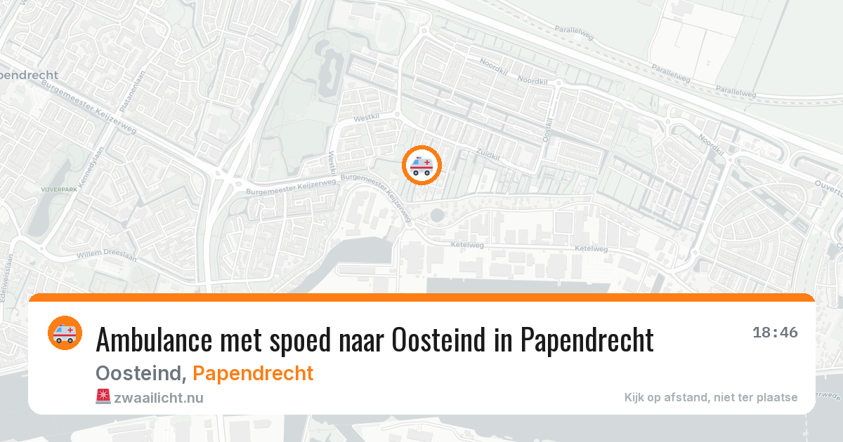 Ambulance met spoed naar Oosteind in Papendrecht — 21 jul 2026