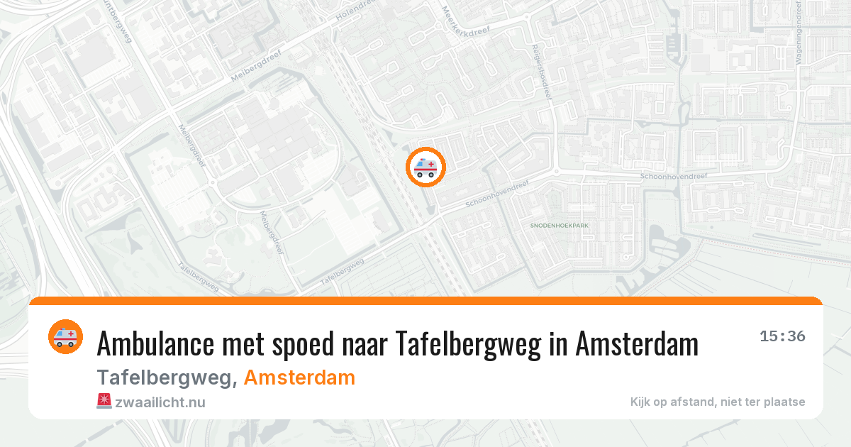 Ambulance met spoed naar Tafelbergweg in Amsterdam — 13 jul 2026