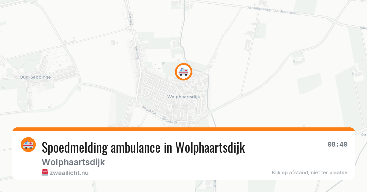 Spoedmelding ambulance in Wolphaartsdijk — 16 jul 2026