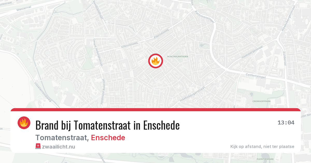 Brand bij Tomatenstraat in Enschede — 24 mei 2026