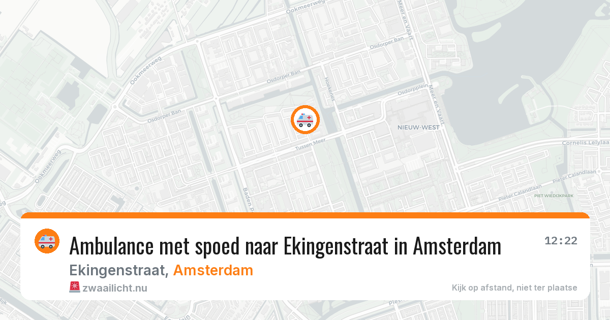 Ambulance met spoed naar Ekingenstraat in Amsterdam — 19 mrt 2026