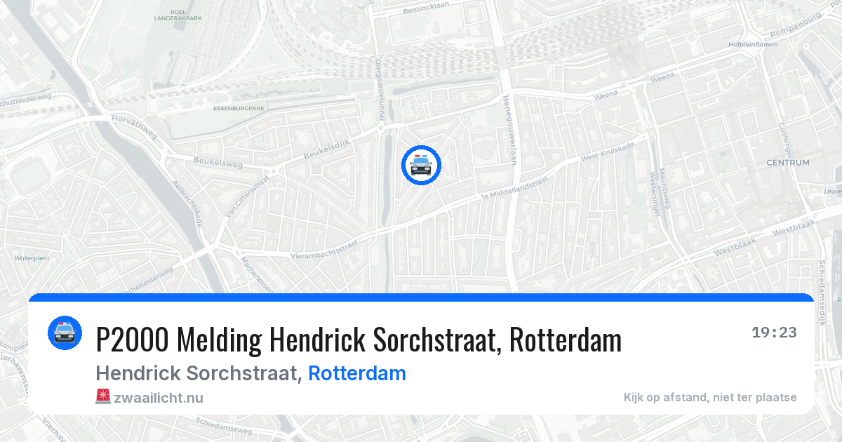 P2000 Melding Hendrick Sorchstraat, Rotterdam — 20 jul 2026