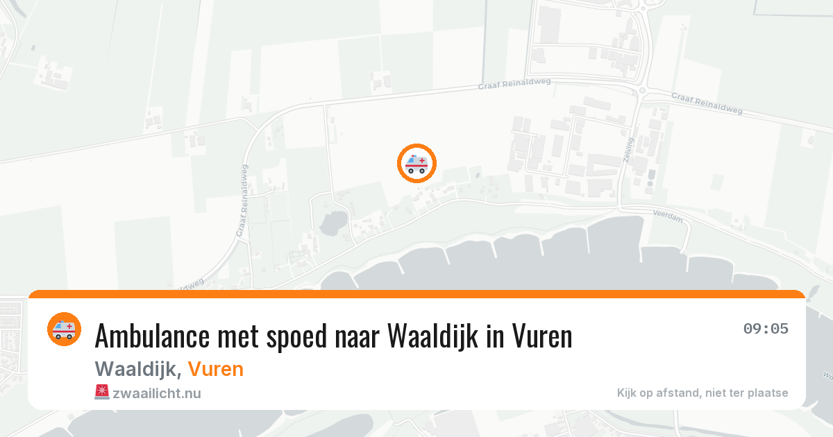 Ambulance met spoed naar Waaldijk in Vuren — 20 jul 2026