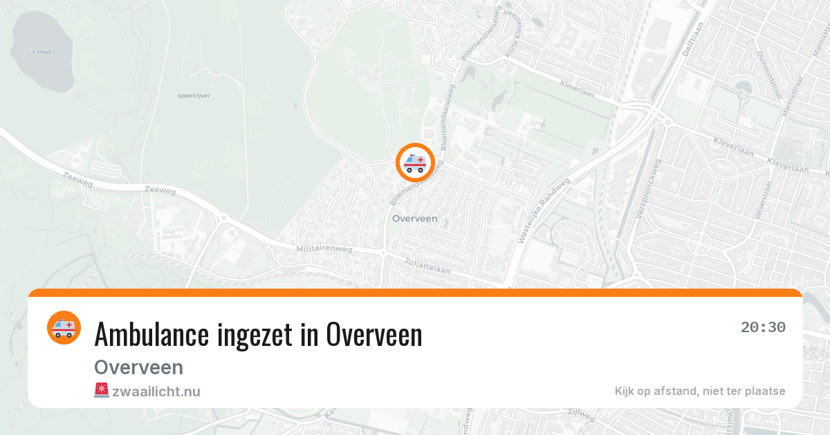 Ambulance ingezet in Overveen — 25 mei 2026