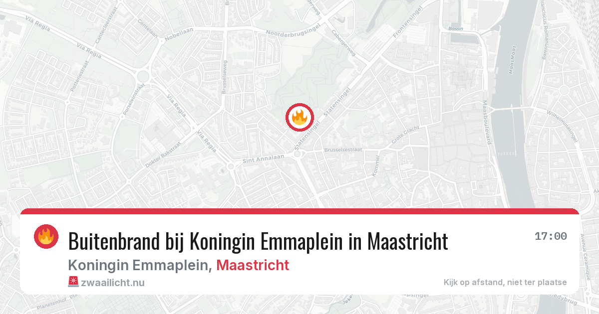 Buitenbrand bij Koningin Emmaplein in Maastricht — 20 mei 2026