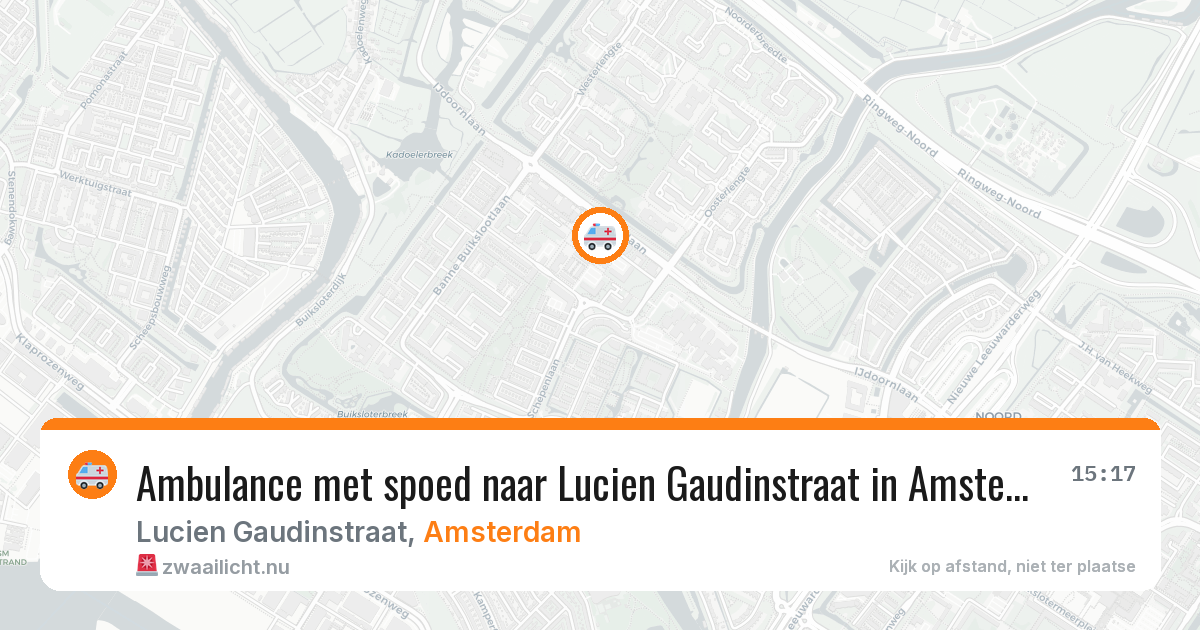 Ambulance met spoed naar Lucien Gaudinstraat in Amsterdam — 20 mei 2026