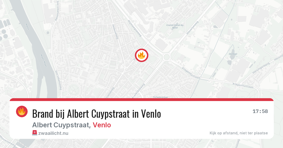 Brand bij Albert Cuypstraat in Venlo — 11 jul 2026