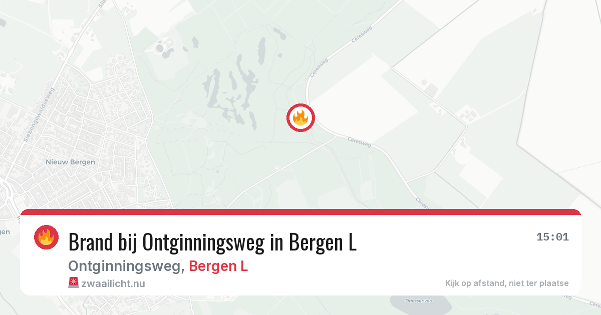 Brand bij Ontginningsweg in Bergen L — 12 jul 2026