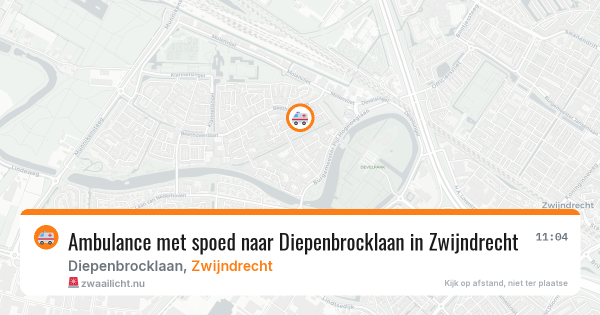 Ambulance met spoed naar Diepenbrocklaan in Zwijndrecht — 4 jun 2026