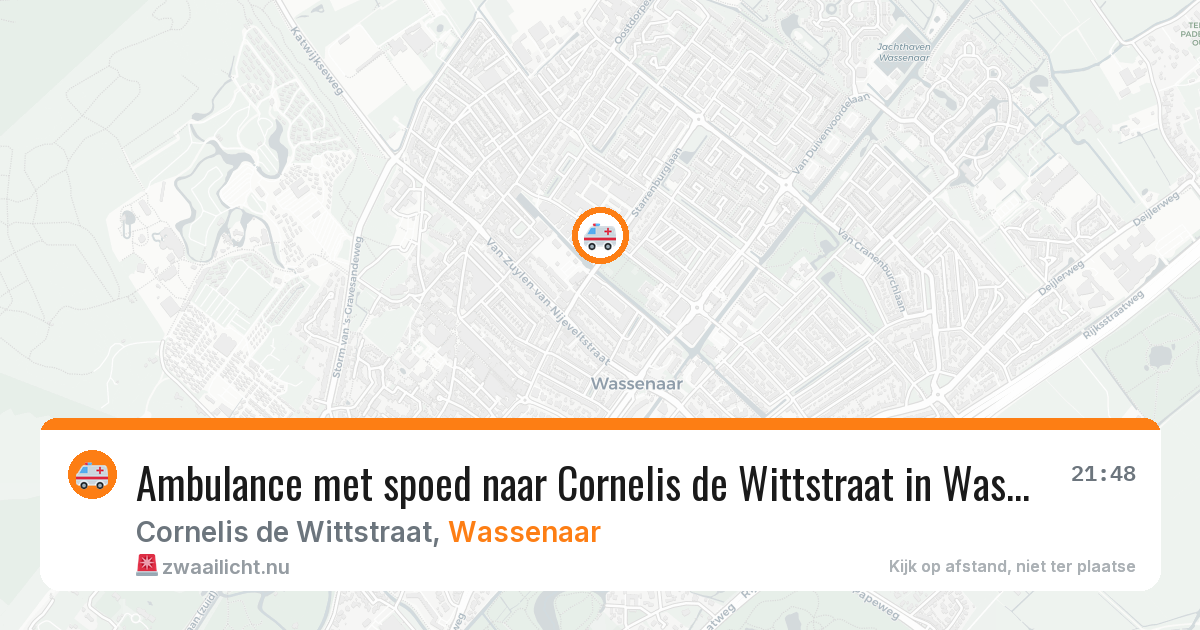 Ambulance met spoed naar Cornelis de Wittstraat in Wassenaar — 21 mei 2026
