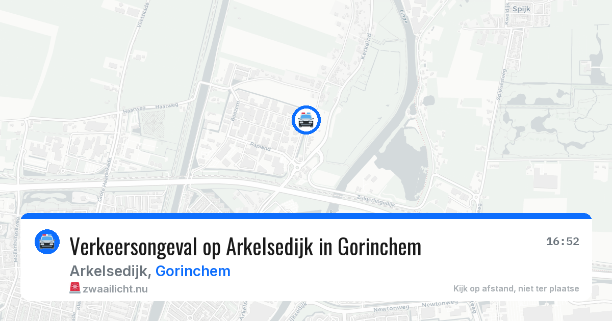 Verkeersongeval op Arkelsedijk in Gorinchem — 13 jul 2026