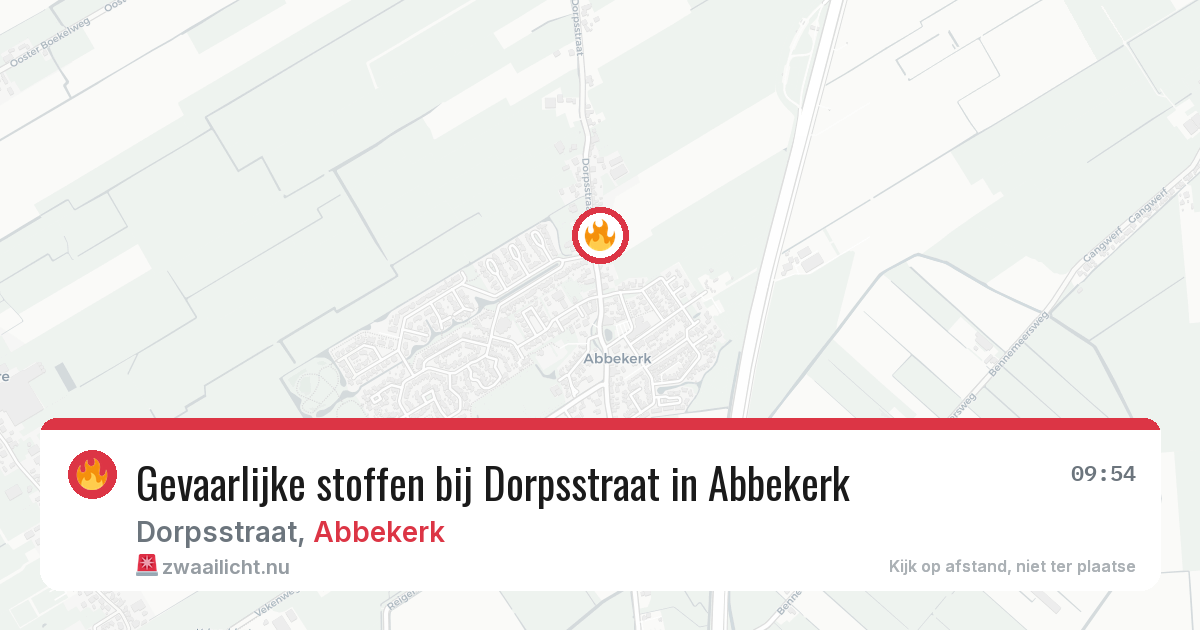 Gevaarlijke stoffen bij Dorpsstraat in Abbekerk — 21 apr 2026