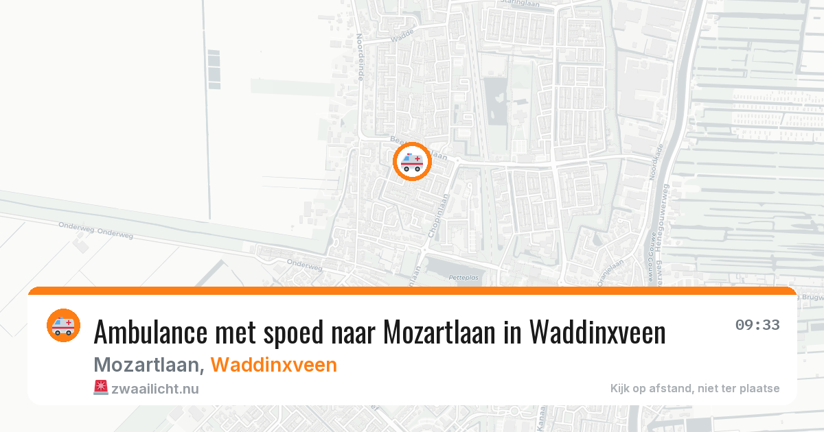 Ambulance met spoed naar Mozartlaan in Waddinxveen — 16 jul 2026