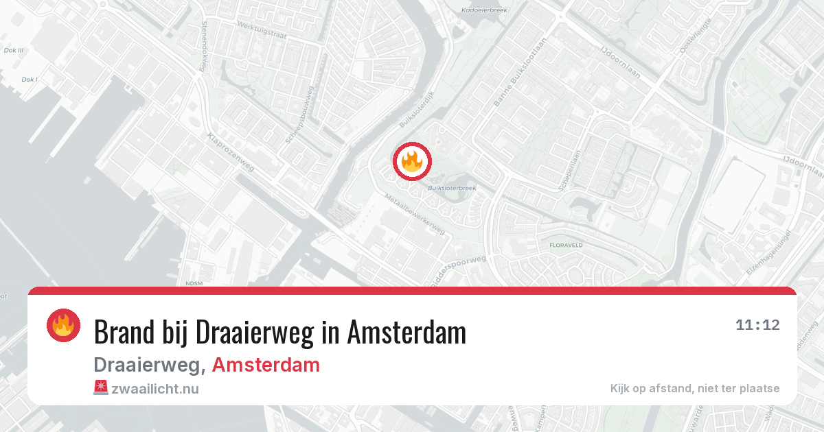Brand bij Draaierweg in Amsterdam — 10 apr 2026