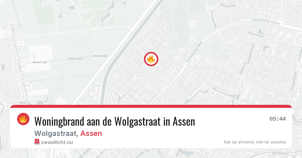 Woningbrand aan de Wolgastraat in Assen — 31 mei 2026