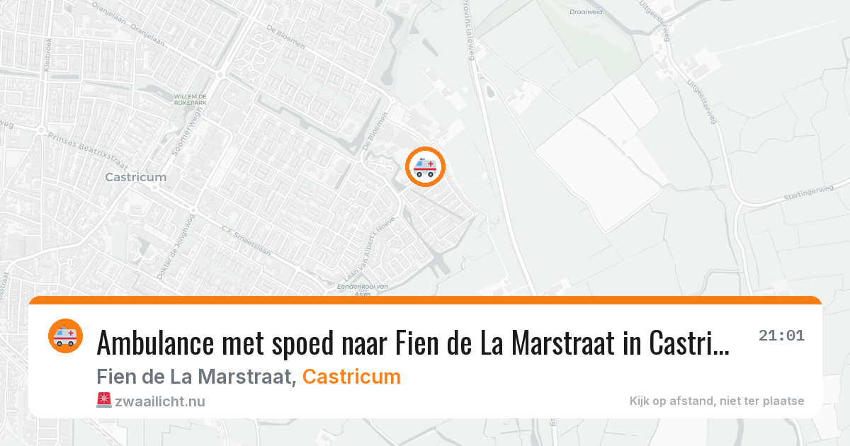 Ambulance met spoed naar Fien de La Marstraat in Castricum — 30 mrt 2026