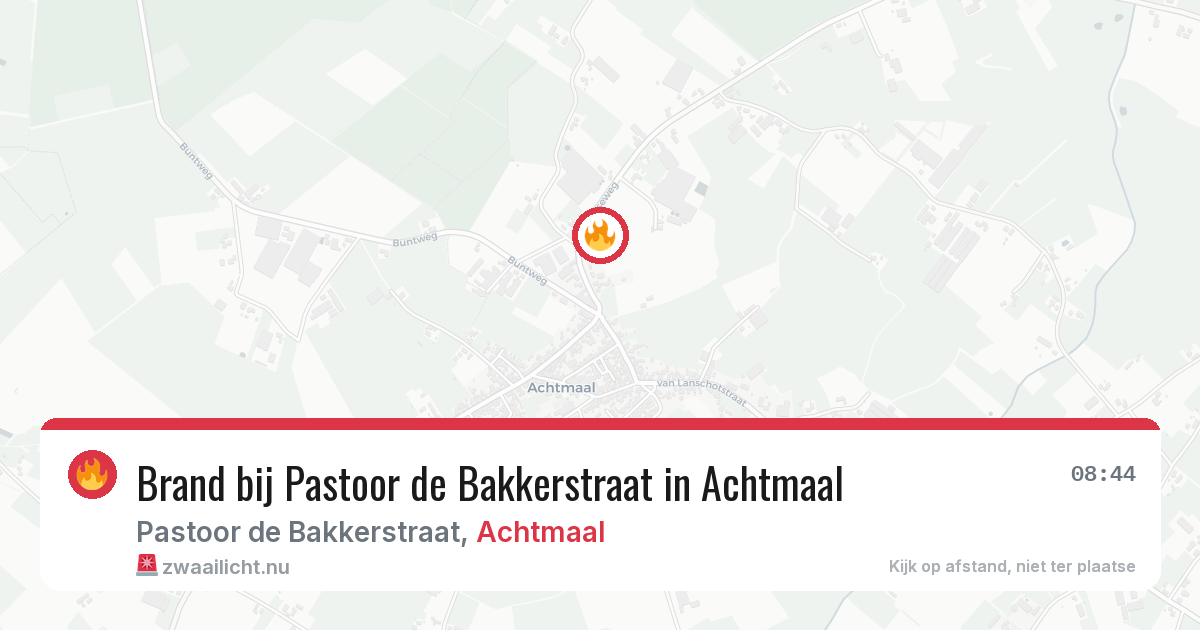 Brand bij Pastoor de Bakkerstraat in Achtmaal — 12 mrt 2026