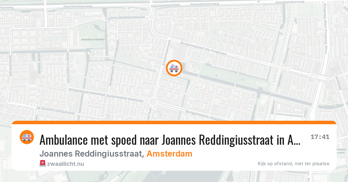 Ambulance met spoed naar Joannes Reddingiusstraat in Amsterdam — 20 mei 2026