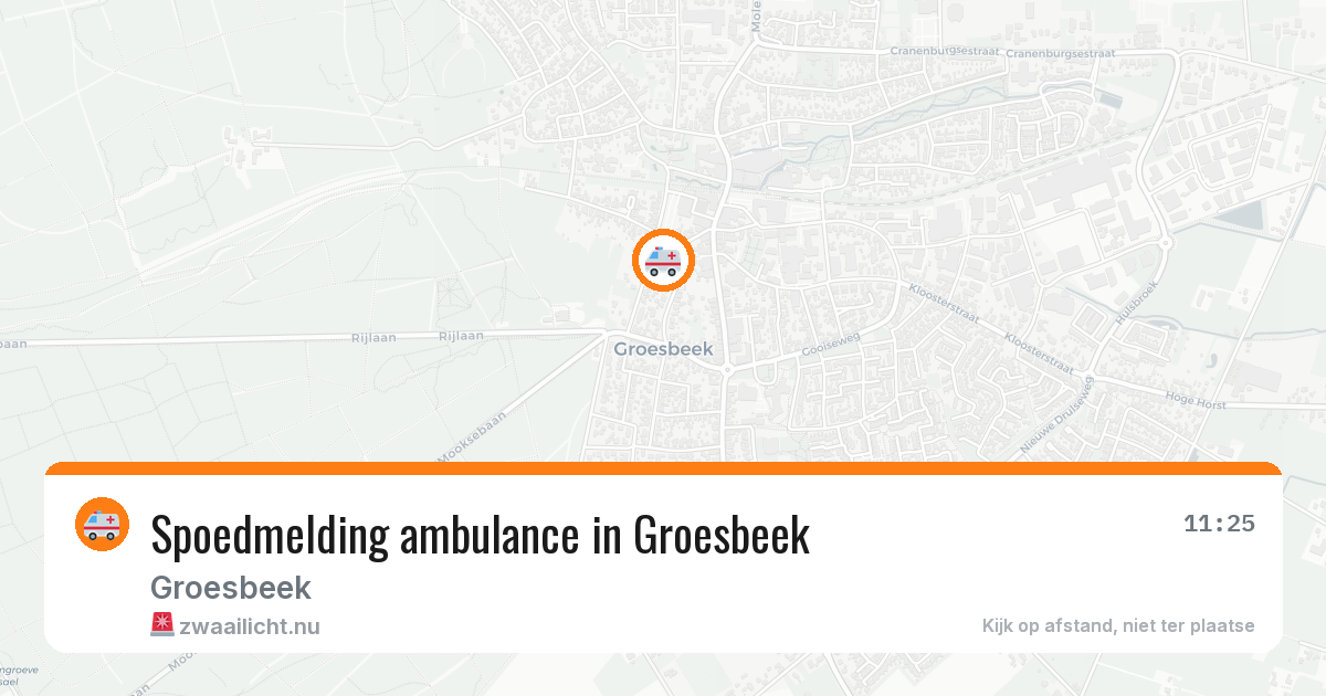 Spoedmelding ambulance in Groesbeek — 18 mei 2026