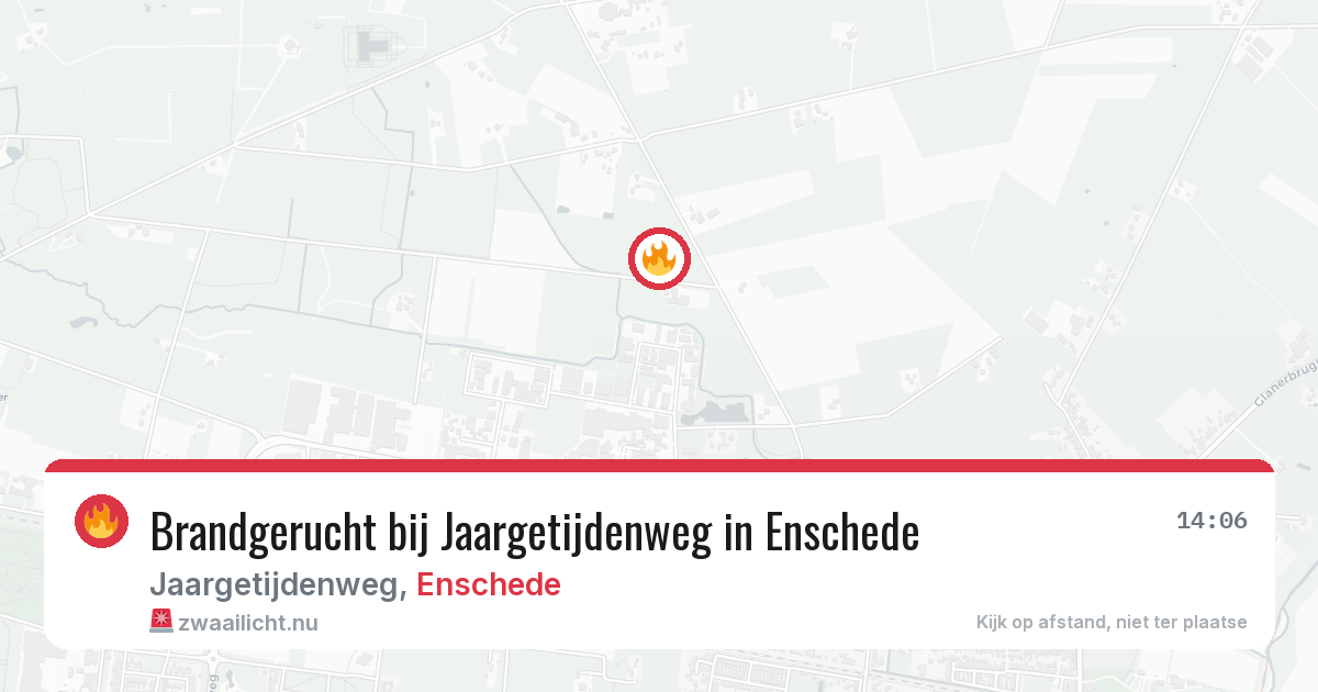 Brandgerucht bij Jaargetijdenweg in Enschede — 8 jun 2026