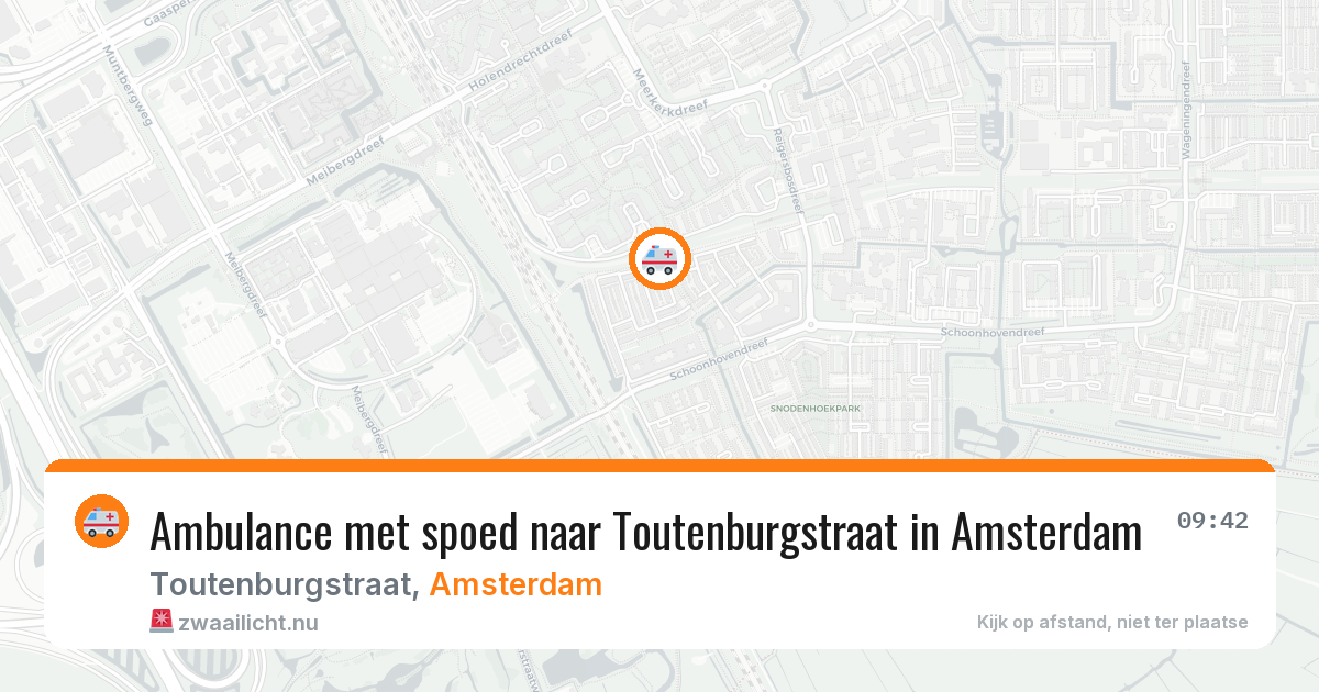 Ambulance met spoed naar Toutenburgstraat in Amsterdam — 20 mei 2026