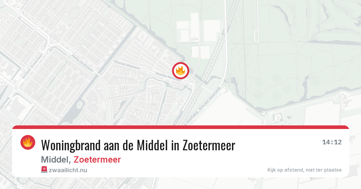 Woningbrand aan de Middel in Zoetermeer — 17 jul 2026