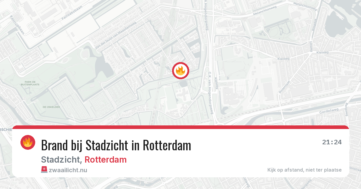 Brand bij Stadzicht in Rotterdam — 16 mei 2026