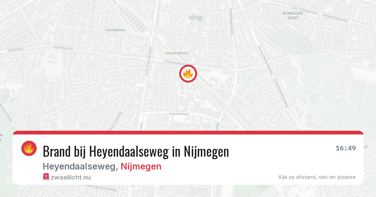 Brand bij Heyendaalseweg in Nijmegen — 26 jul 2026