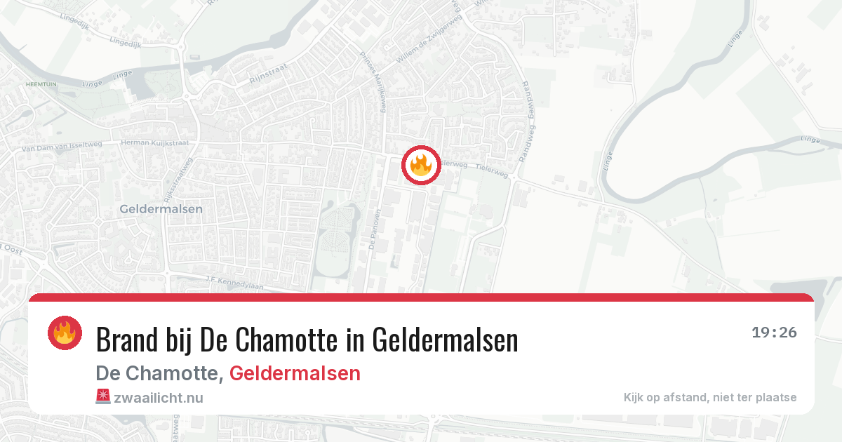 Brand bij De Chamotte in Geldermalsen — 26 mei 2026