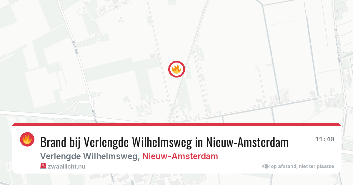 Brand bij Verlengde Wilhelmsweg in Nieuw-Amsterdam — 10 mei 2026