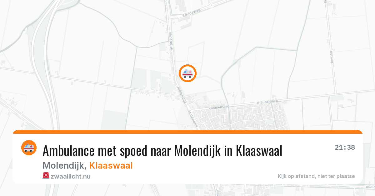 Ambulance met spoed naar Molendijk in Klaaswaal — 20 jul 2026