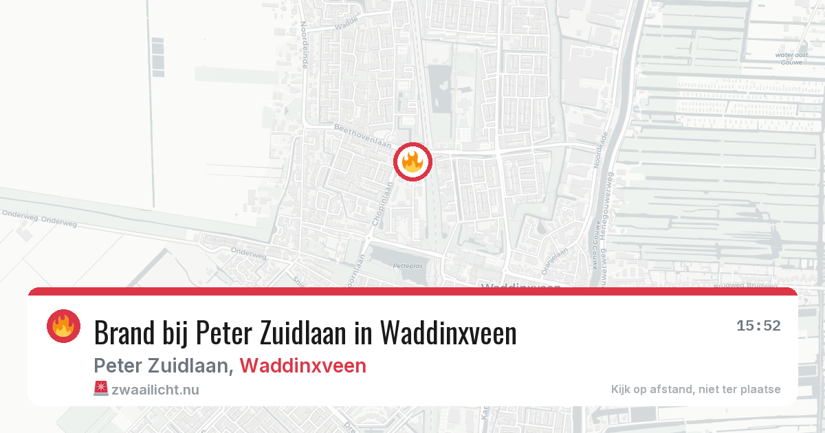 Brand bij Peter Zuidlaan in Waddinxveen — 18 jul 2026