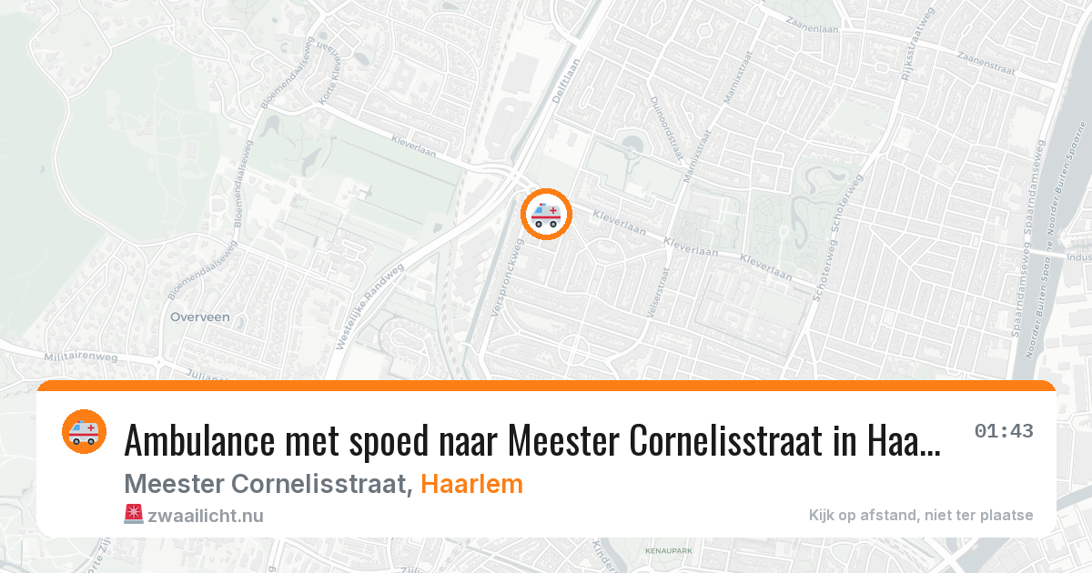 Ambulance met spoed naar Meester Cornelisstraat in Haarlem — 25 apr 2026