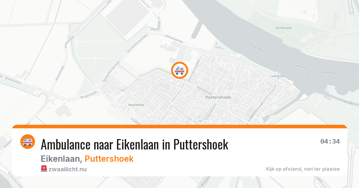 Ambulance naar Eikenlaan in Puttershoek — 26 jul 2026