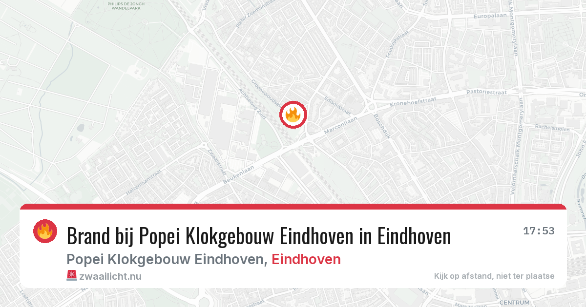 Brand bij Popei Klokgebouw Eindhoven in Eindhoven — 16 jul 2026